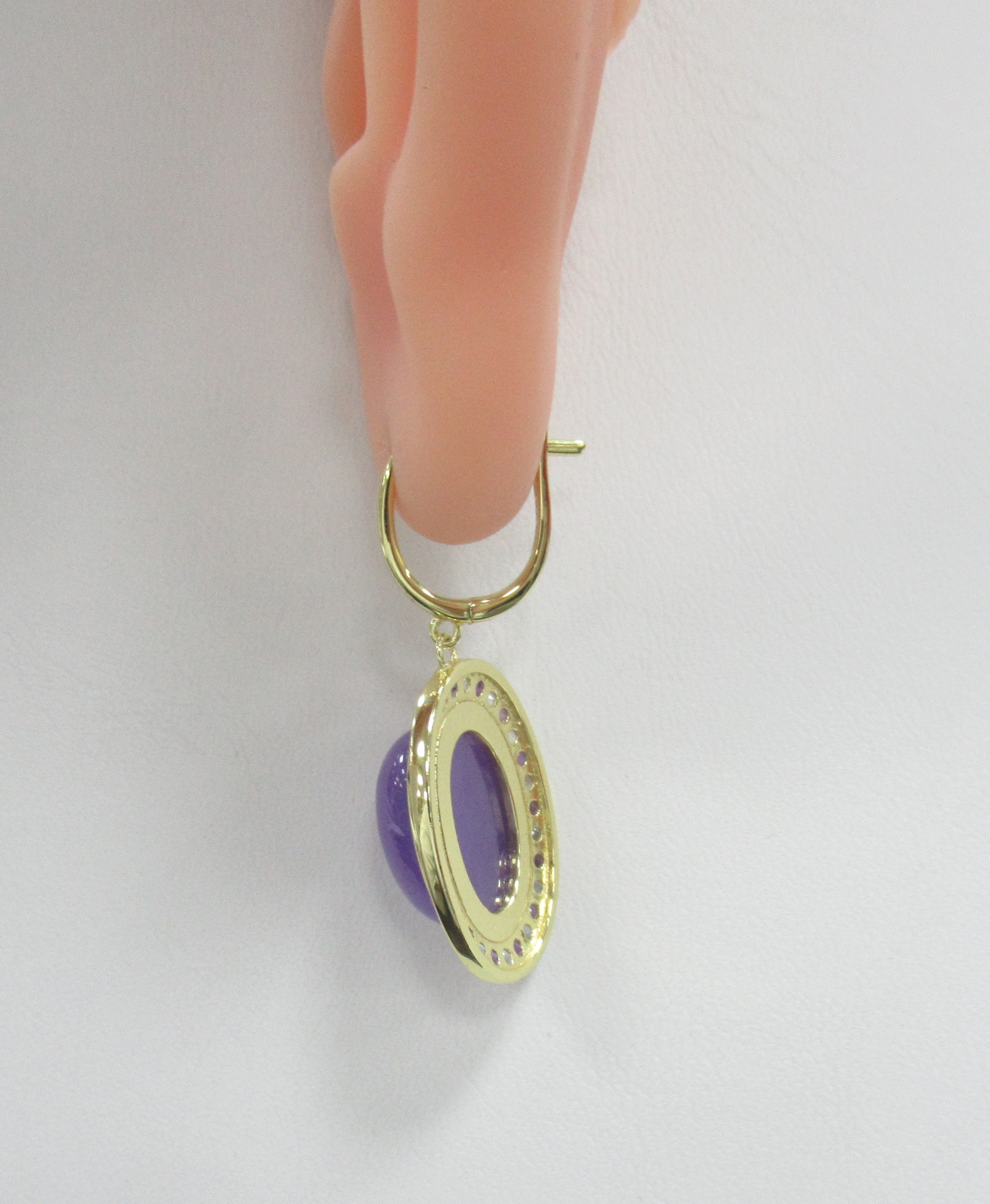 Серебряные серьги с лавандовыми жадеитами